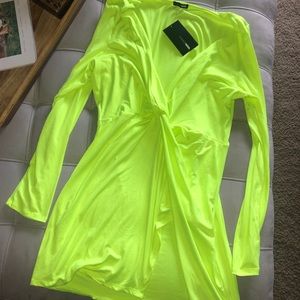 NWT Neon Yellow Fashion Nova Dress Sz XXL